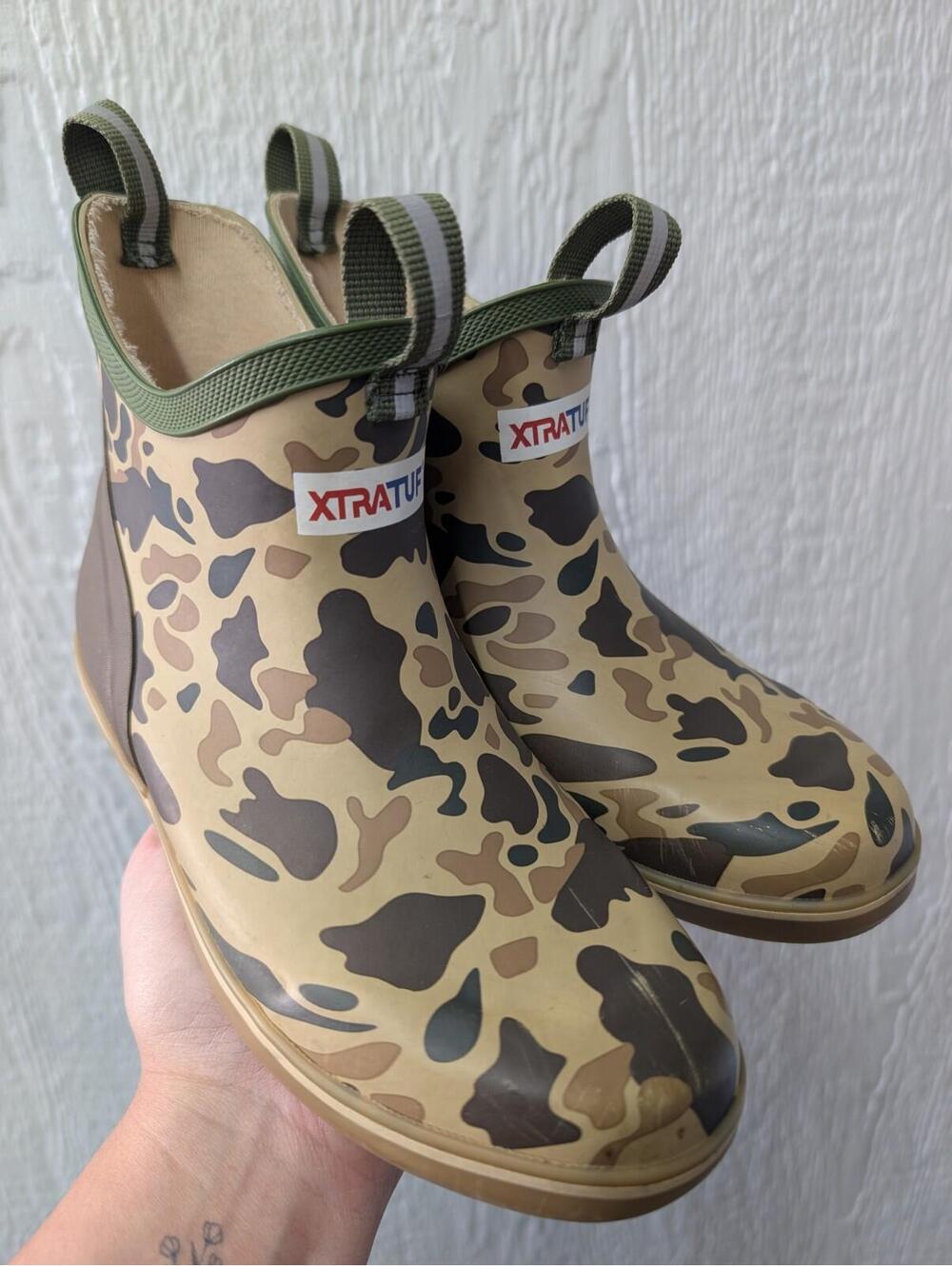 Xtratuf  Big Kid's Ankle Deck Rubber Boots Duck Camo Size 5